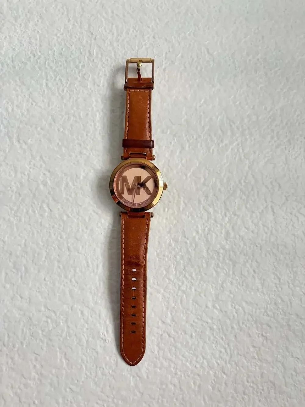 Michael Kors MK-2399 Slim Runway Rose Gold-Tone Watch with Brown Leather Strap